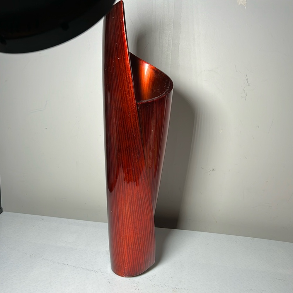 Rare Australian Cherry Red LP Hand Wrapped Vase 22” Retired Style